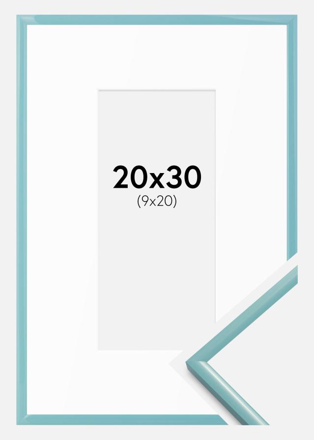 Рамка New Lifestyle Тюркоаз 20x30 cm - Паспарту Бяло 10x21 cm