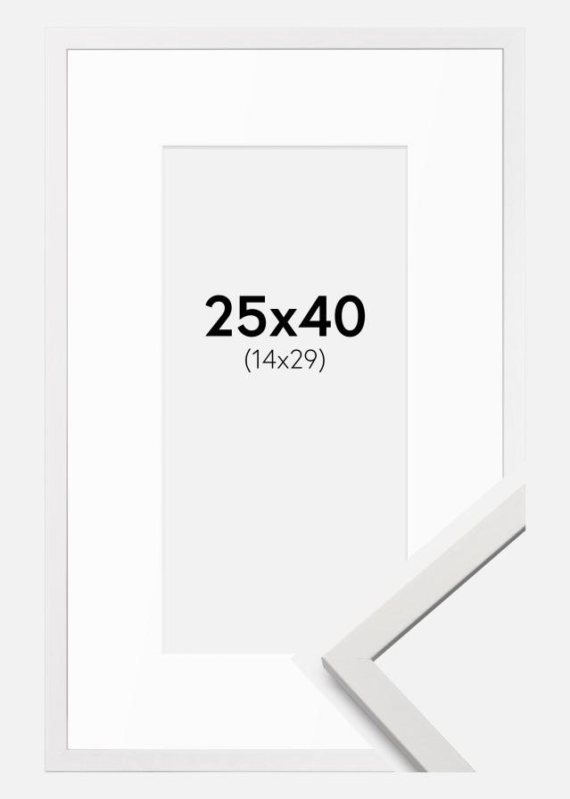 Рамка Edsbyn Бяло 25x40 cm - Паспарту Бяло 15x30 cm