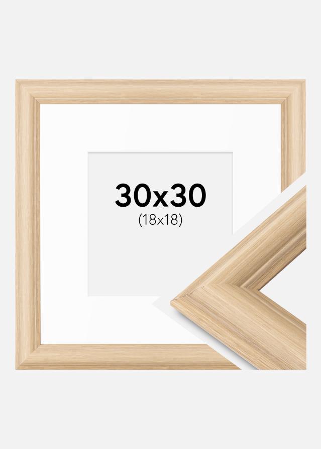 Рамка Västkusten Дъб 30x30 cm - Паспарту Бяло 19x19 cm
