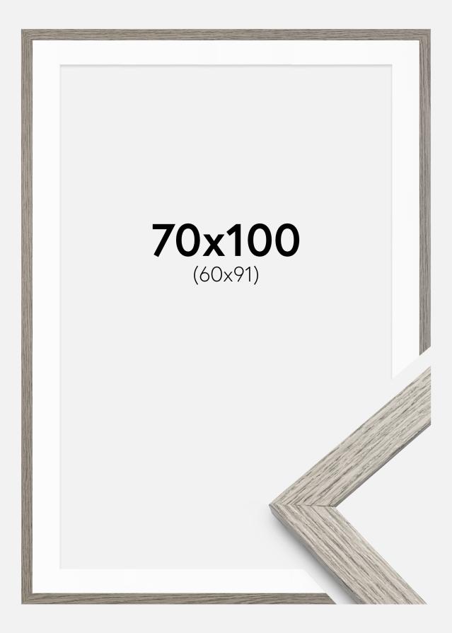 Рамка Stilren сив дъб 70x100 cm - паспарту бяло 61x92 cm