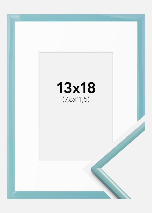 Рамка New Lifestyle Тюркоаз 13x18 cm - Паспарту Бяло B7 88x125 mm