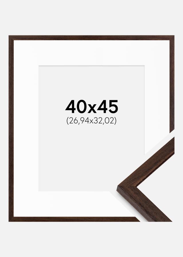 Рамка Edsbyn Орех 40x45 cm - Паспарту Бяло 11x13 inches