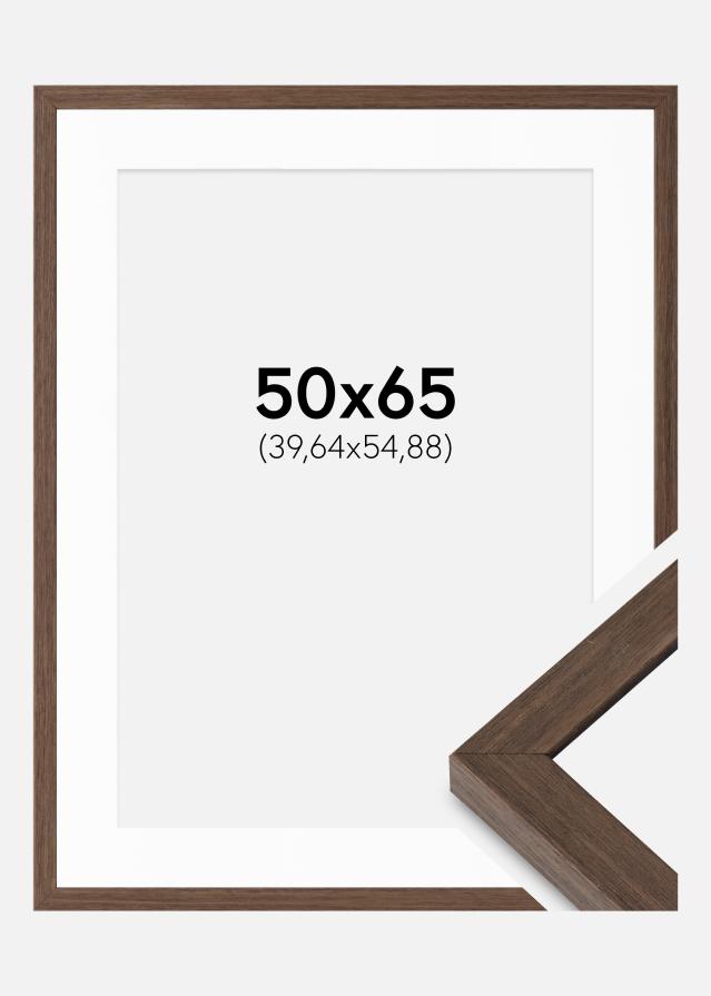 Рамка Hermes Орех 50x65 cm - Паспарту Бяло 16x22 inches