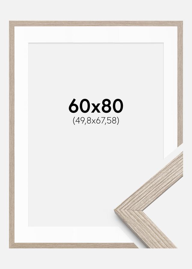 Рамка Stilren Сив Дъб 60x80 cm - Паспарту Бяло 20x27 inches