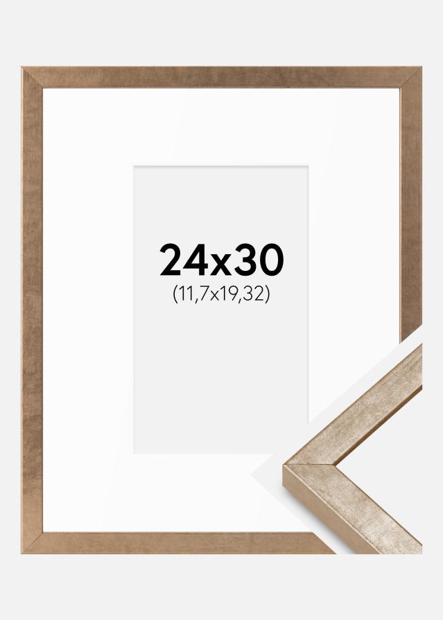 Рамка Ares месинг 24x30 cm - Паспарту Бяло 5x8 inches