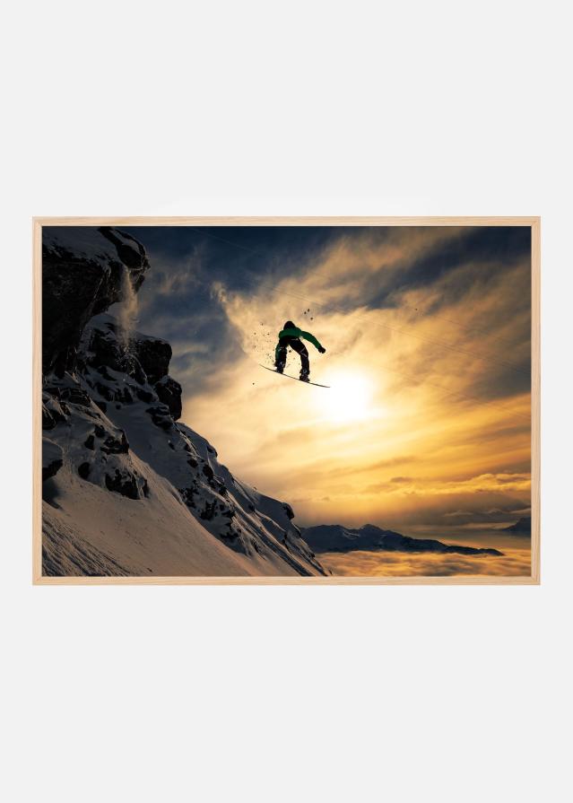 Sunset Snowboarding Постер