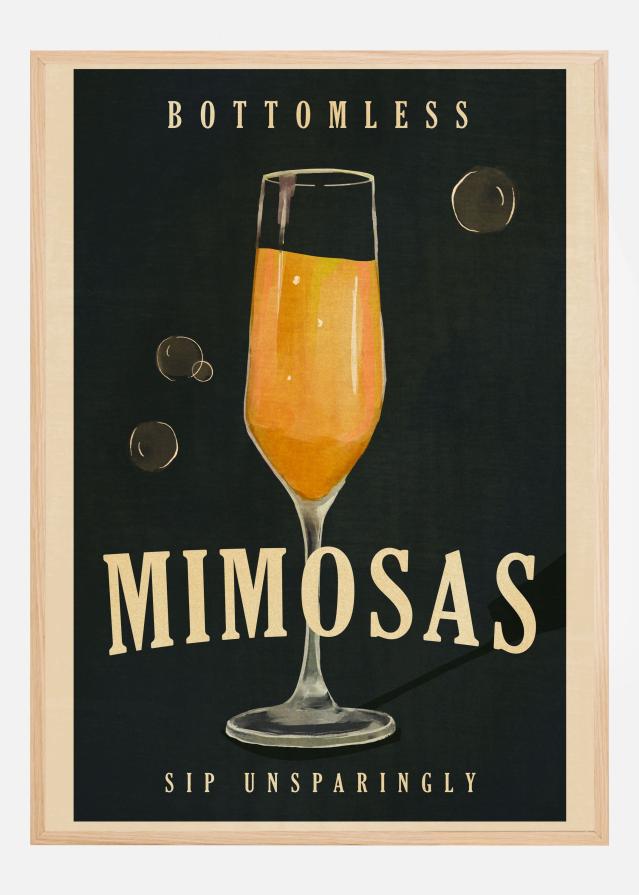 Bottomless Mimosas Art Deco Cocktail Bar Art Постер