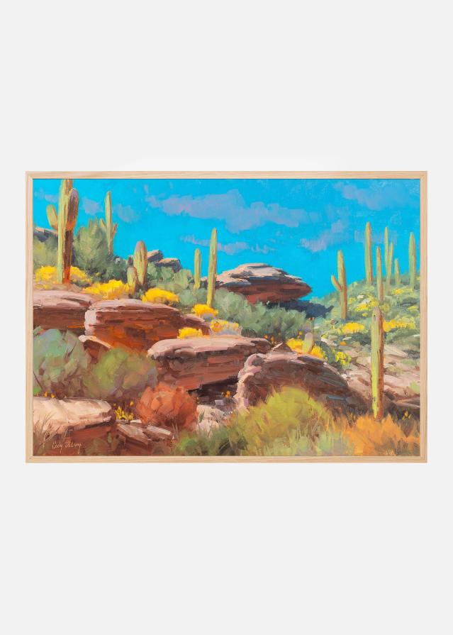 Desert Blooming Scene Постер