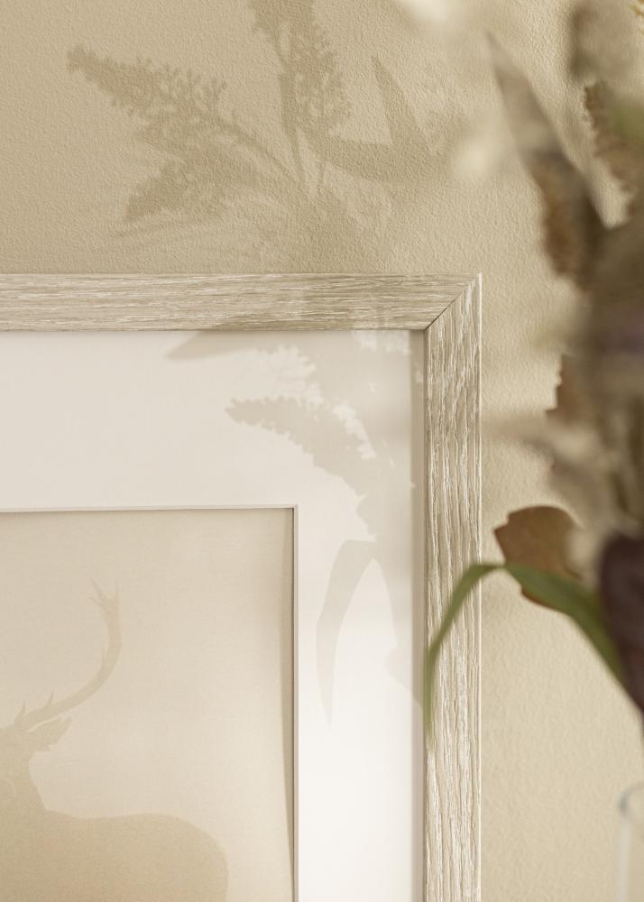 Рамка Stilren светло сиво Дъб 40x50 cm - Паспарту Бяло 12x15 inches