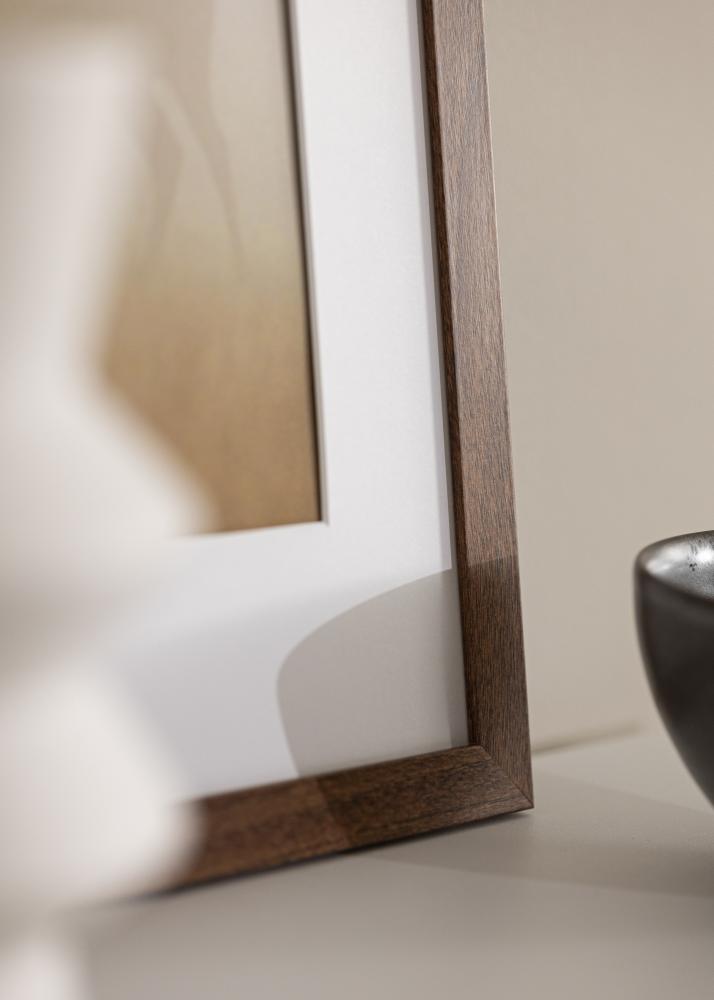 Рамка Stilren Топло кафяво 40x40 cm - Паспарту Бяло 28x28 cm