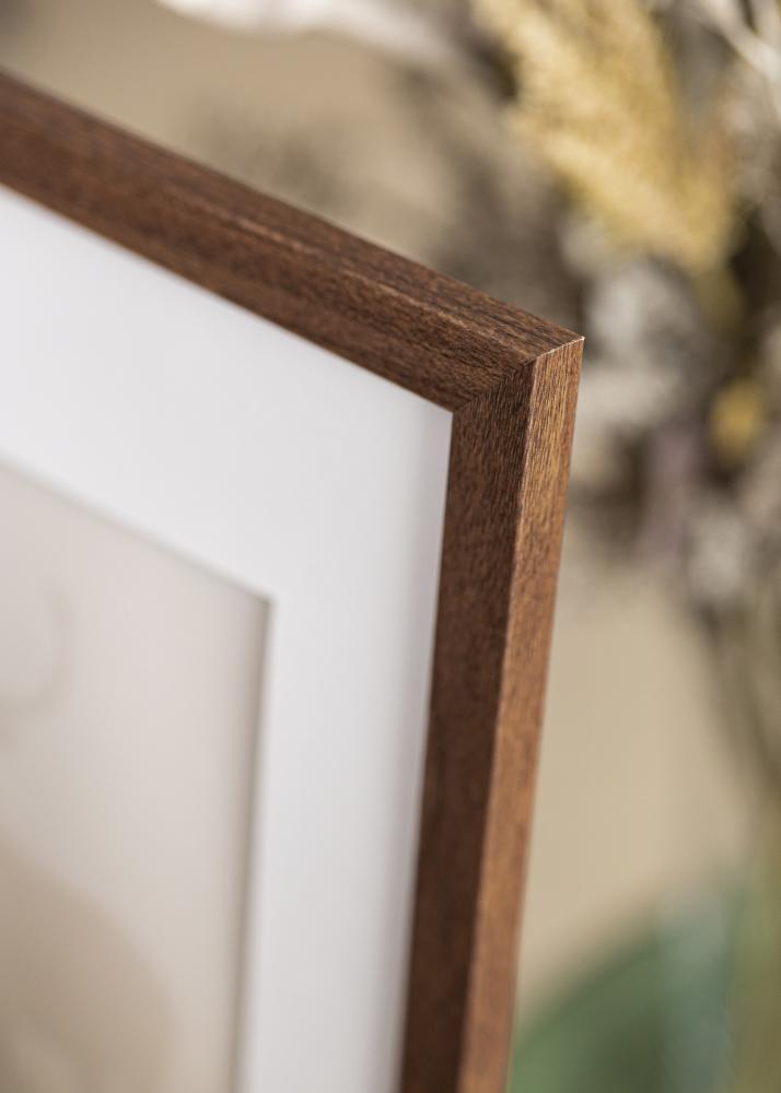 Рамка Stilren Топло кафяво 40x40 cm - Паспарту Бяло 28x28 cm