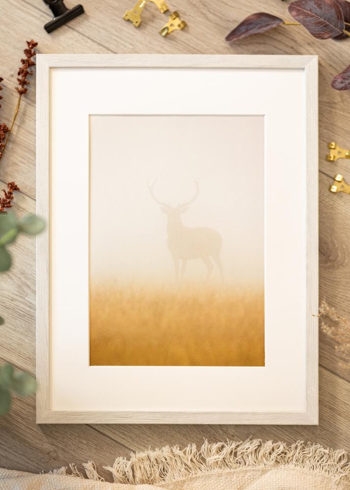 Рамка Ares Бяло Дъб 40x40 cm - Паспарту Бяло 12x12 inches