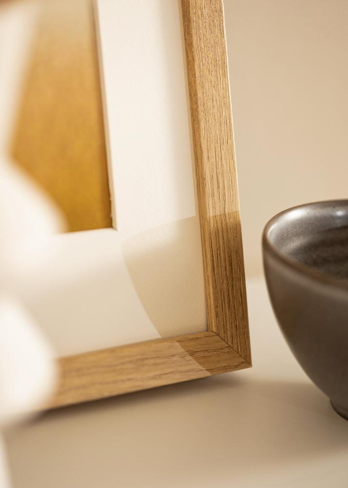 Рамка Hermes Естествено Дъб 70x90 cm - Паспарту Бяло 24x32 inches