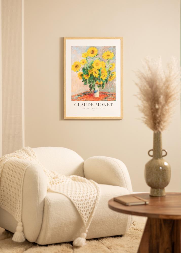 Рамка Hermes Естествено Дъб 70x90 cm - Паспарту Бяло 24x32 inches