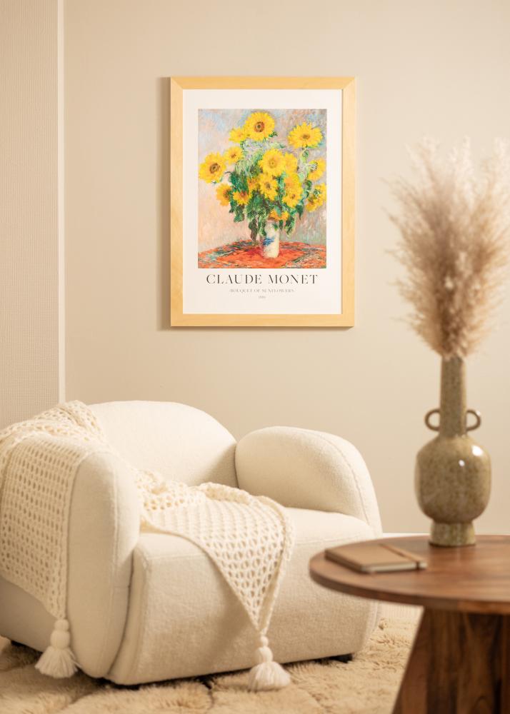 Рамка Juno дърво 40x50 cm - Паспарту Бяло 27,5x37 cm