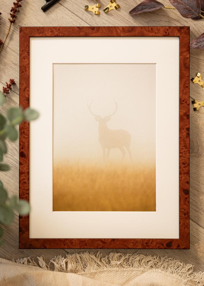 Рамка Hermes Орех 42x59,4 cm - Паспарту Бяло 25x38 cm