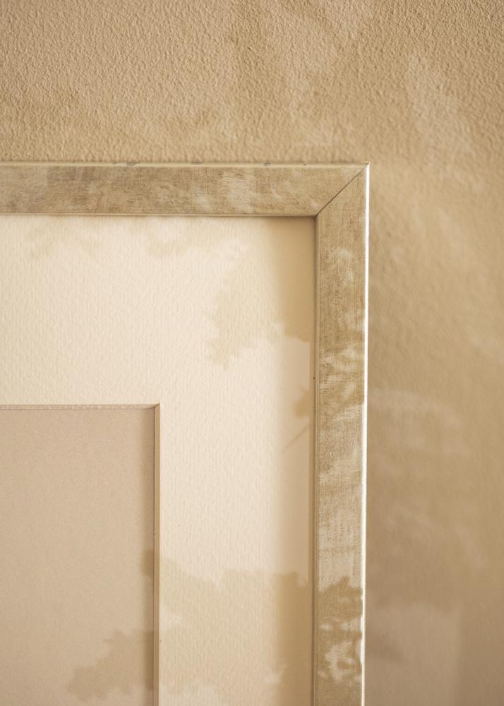 Рамка Ares Сребро 50x50 cm - Паспарту Бяло 15x15 inches