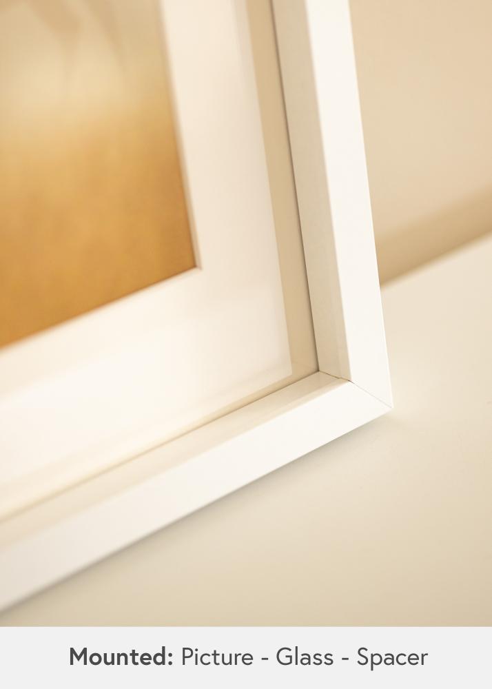 BGA Box рамка Бяла 50x70 cm - Паспарту Бяла 42x59.4 cm