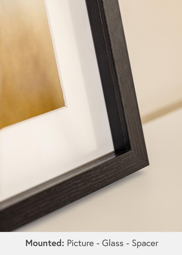 BGA Box рамка Черна 30x45 cm - Паспарту Бяло 8x14 inches