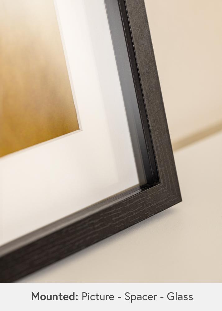 BGA Box рамка Черна 30x45 cm - Паспарту Бяло 8x14 inches