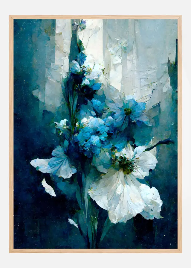 Blue Flower Bouquet Постер