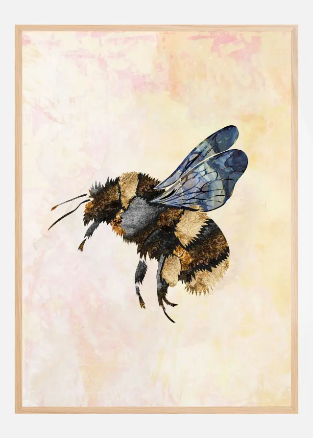 Grunge Watercolour Bee Постер