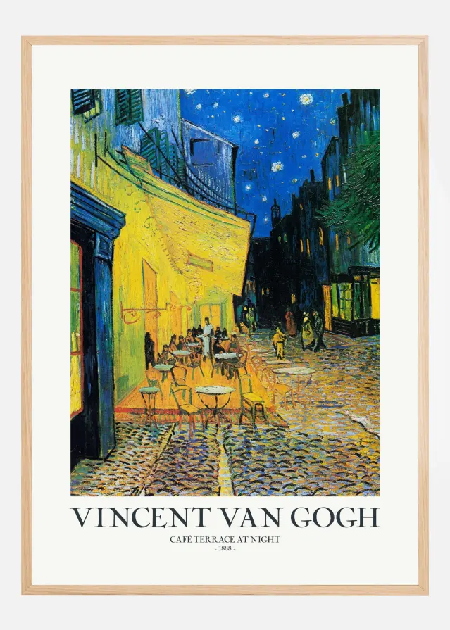 CafAc Terrace At Night Постер