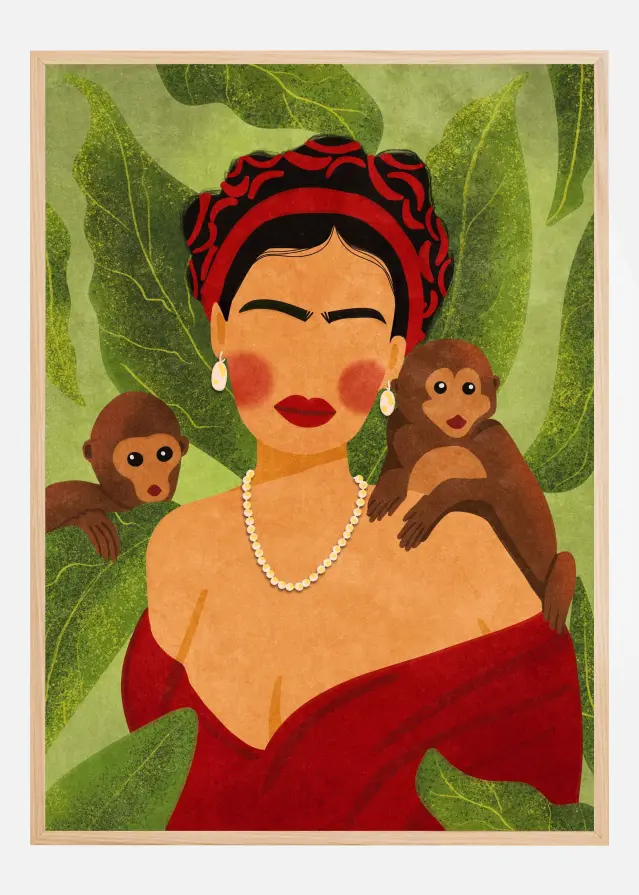 Frida and Monkeys Постер