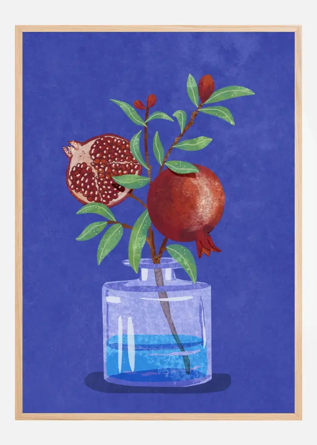 pomegranate in Vase Постер