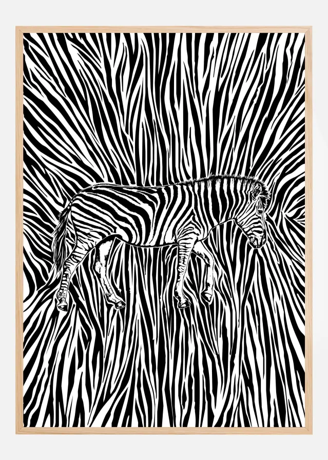 African Zebra striped camouflage Постер