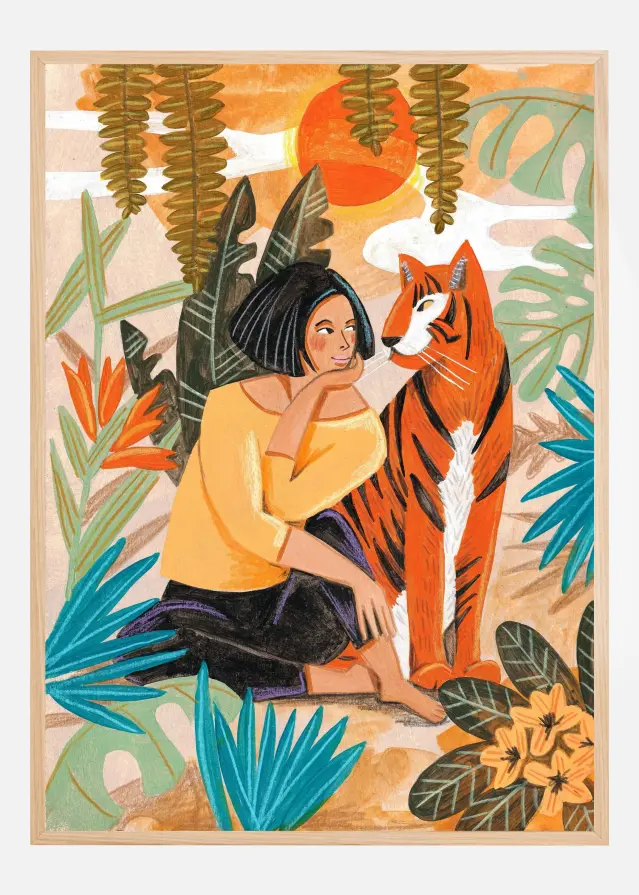 Woman with Tiger Постер