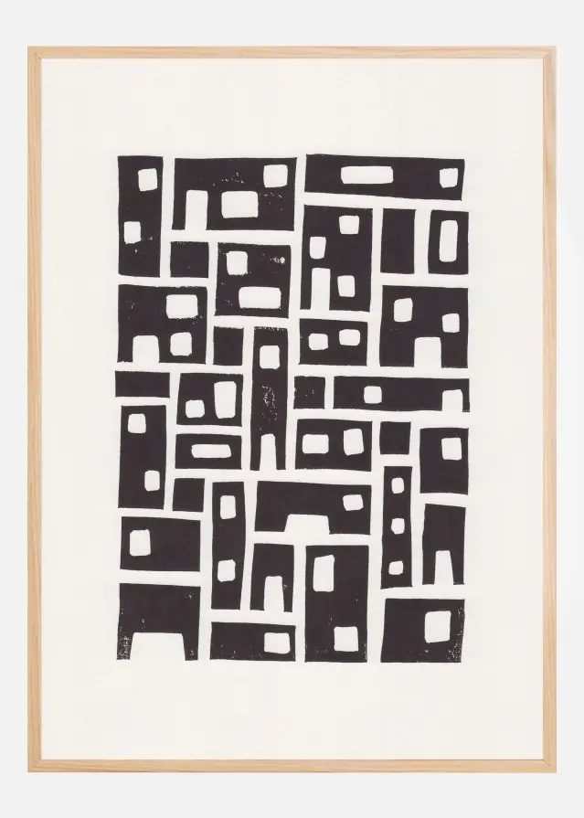 City / Lino Print Постер