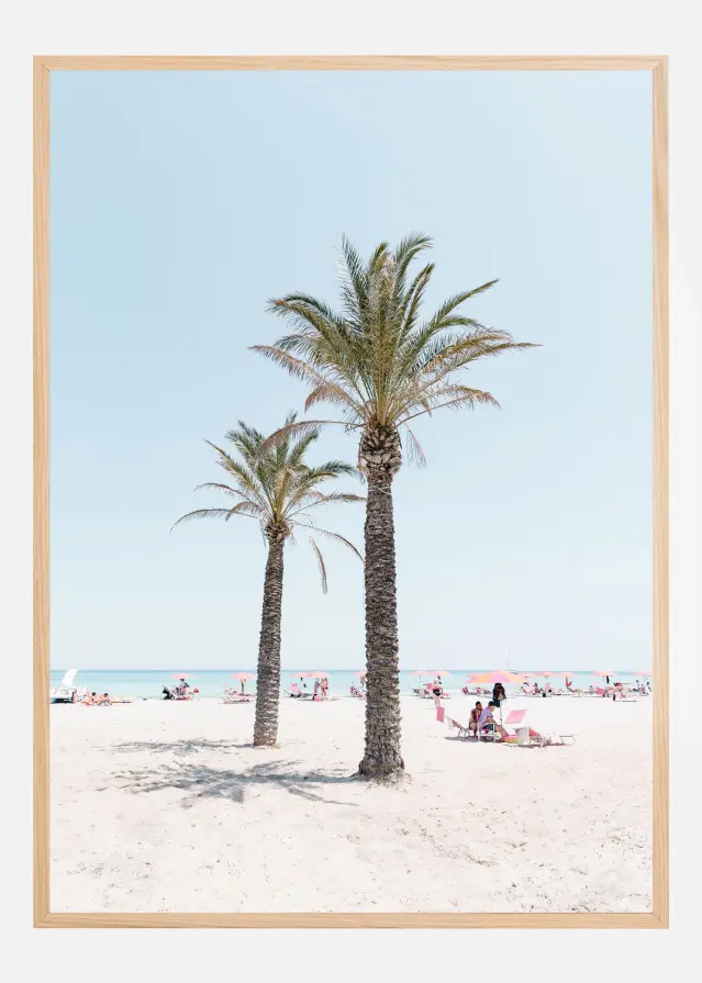Palm tree at the beach Постер