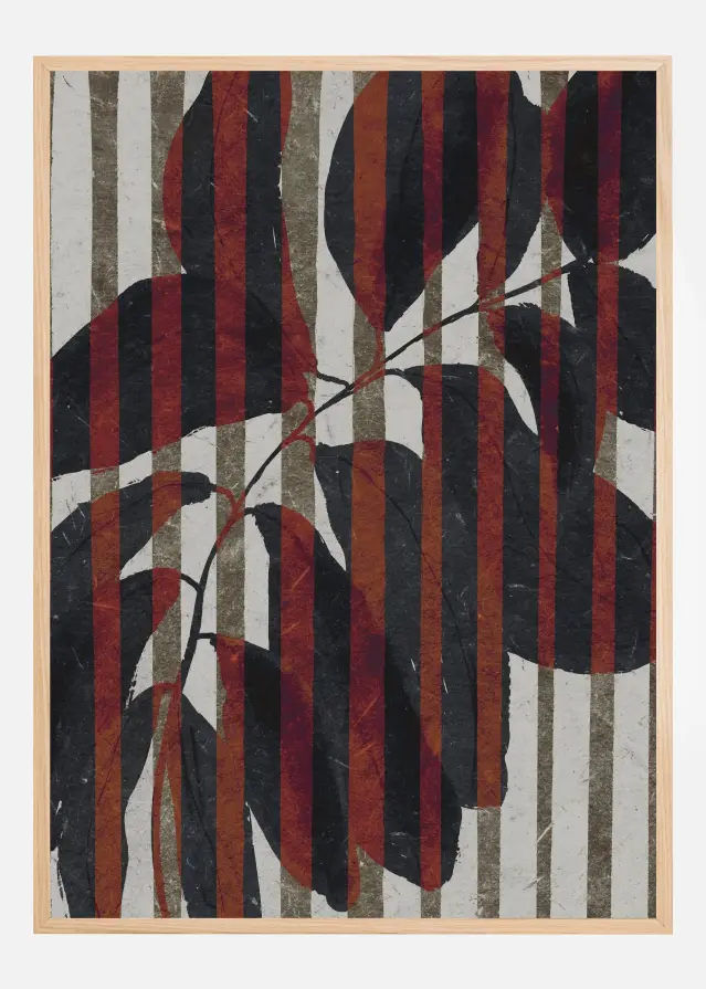 Plant And Stripes Постер