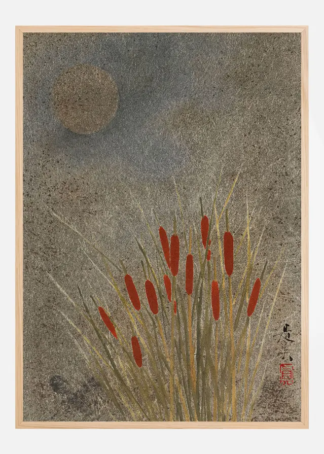 Japanese Grass Field At Night (1807a1891) Full Постер