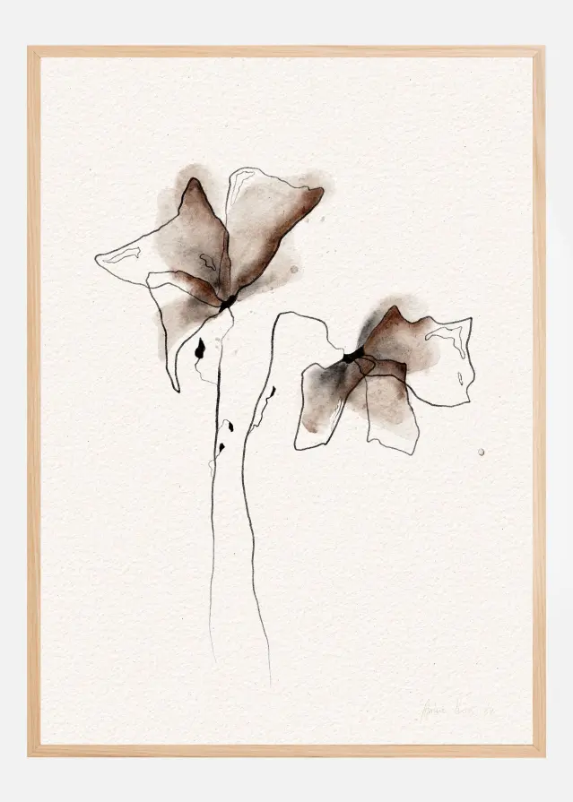 FUNKY FLOWERS digital watercolor painting Постер