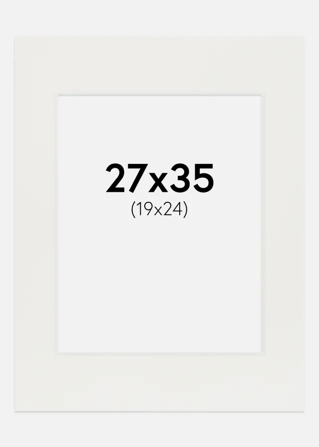 Паспарту бяло 3 mm Бяло ядро 27x35 cm (19x24)