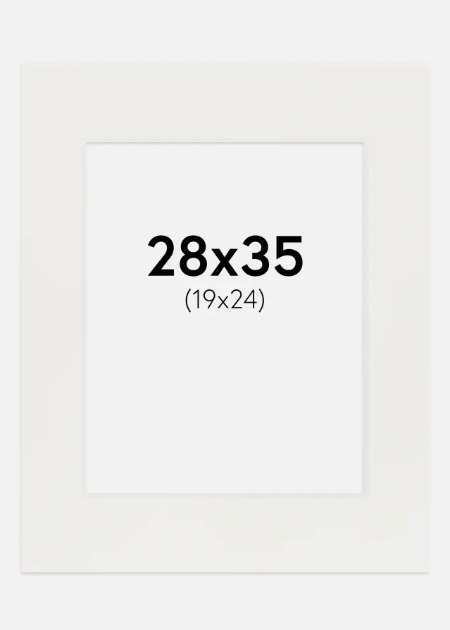 Паспарту бяло 3 mm Бяло ядро 28x35 cm (19x24)