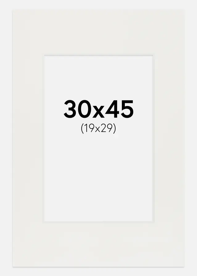 Паспарту бяло 3 mm Бяло ядро 30x45 cm (19x29)