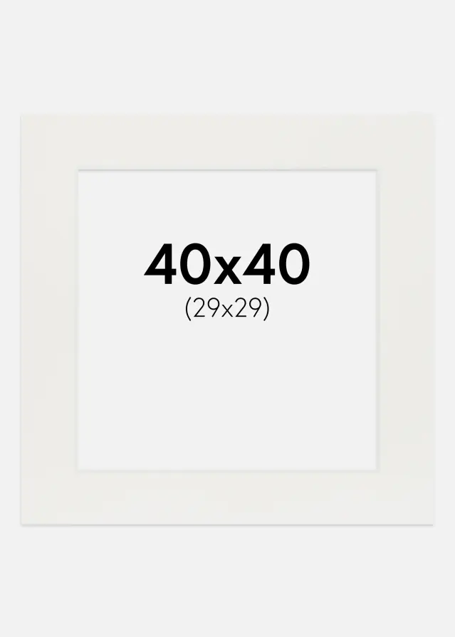 Паспарту бяло 3 mm Бяло ядро 40x40 cm (29x29)