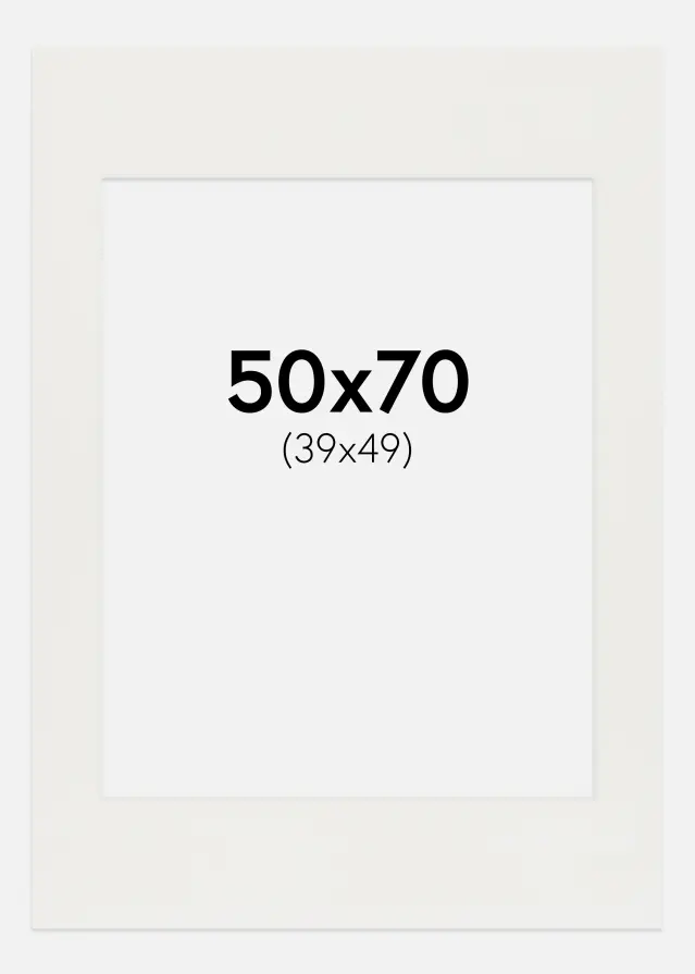 Паспарту бяло 3 mm Бяло ядро 50x70 cm (39x49)