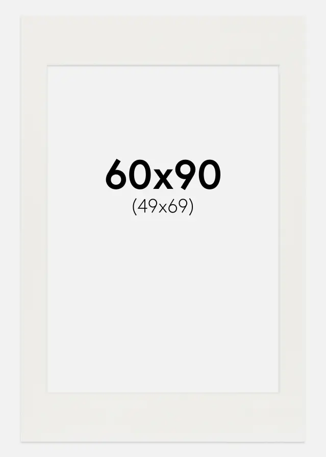 Паспарту бяло 3 mm Бяло ядро 60x90 cm (49x69)