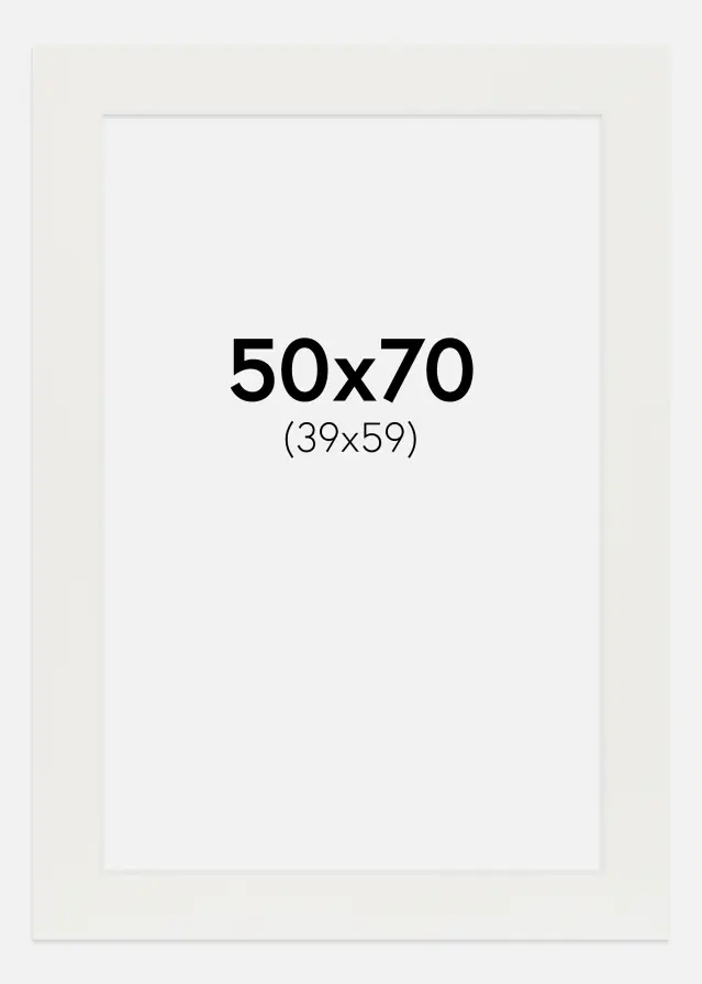 Паспарту бяло 3 mm Бяло ядро 50x70 cm (39x59)