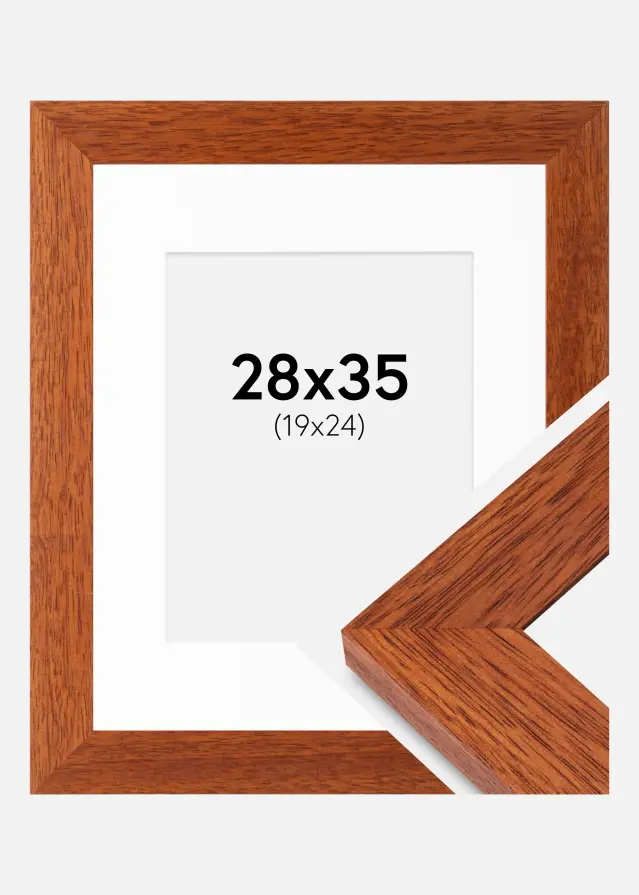 Рамка Juno Череша 28x35 cm - Паспарту Бяло 20x25 cm