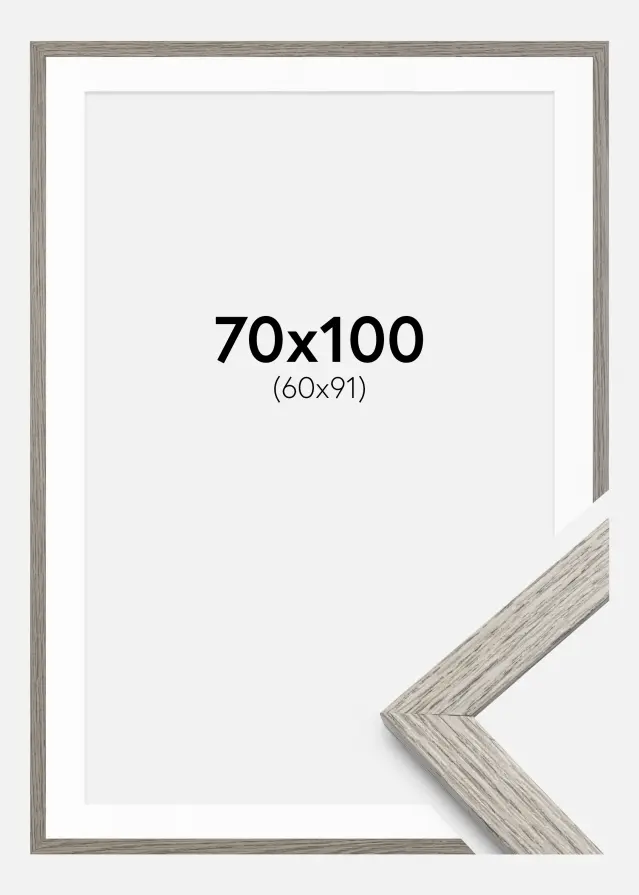 Рамка Stilren сив дъб 70x100 cm - паспарту бяло 61x92 cm