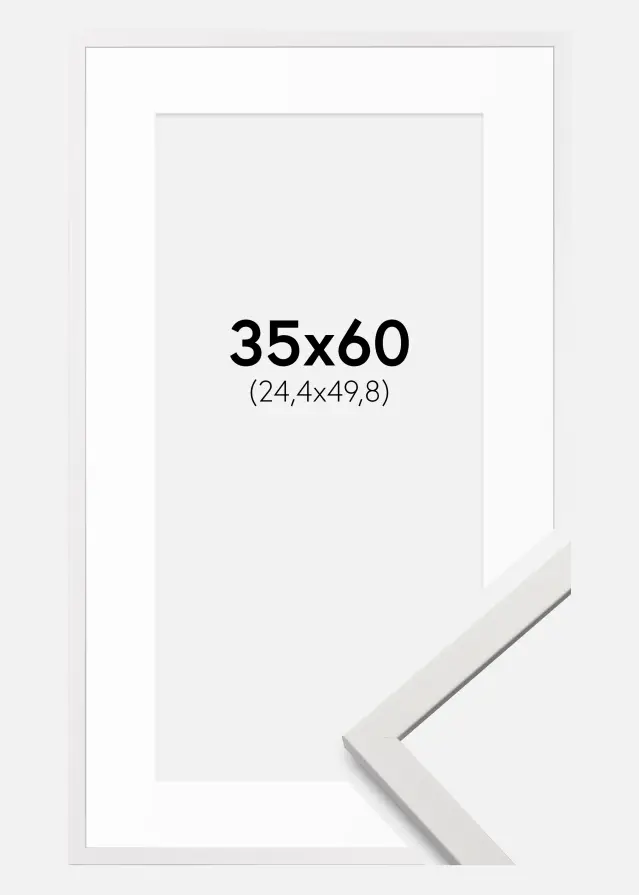 Рамка Edsbyn Бяло 35x60 cm - Паспарту Бяло 10x20 inches