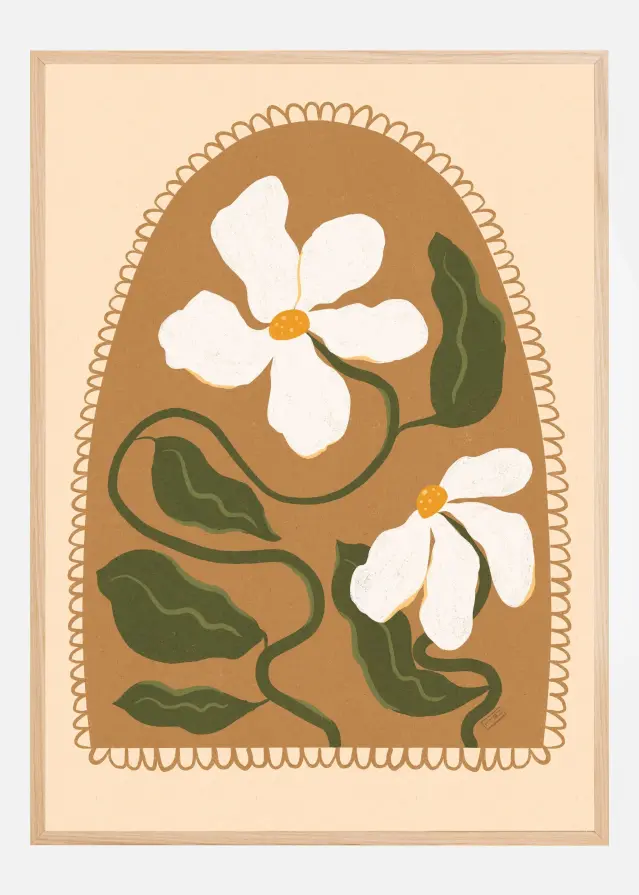 Greek Inspired Boho Flowers Постер