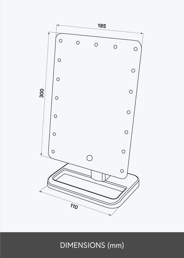 KAILA Козметично огледало Foot бяло 18x30 cm