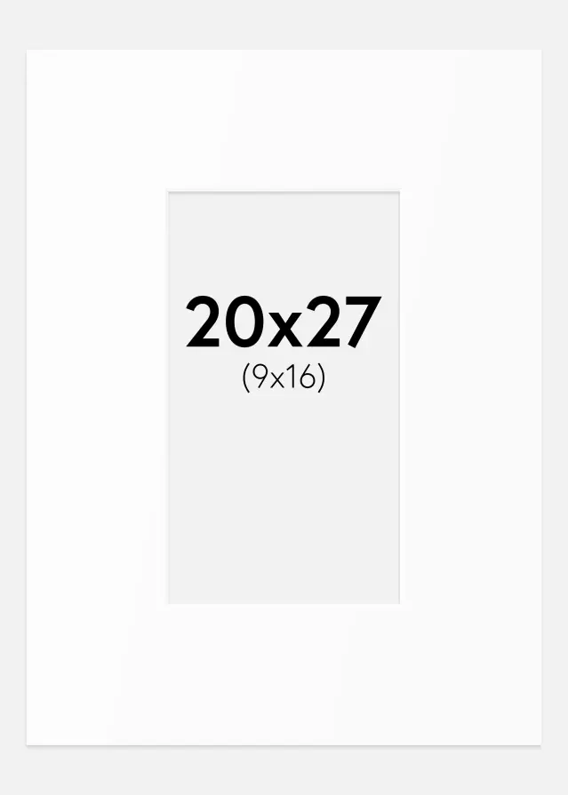 Паспарту Бял Стандарт (Бяло Ядро) 20x27 cm (9x16)