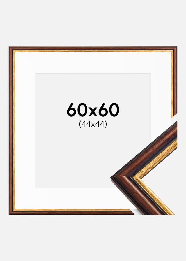 Рамка Siljan Кафяво 60x60 cm - Паспарту бяло 45x45 cm